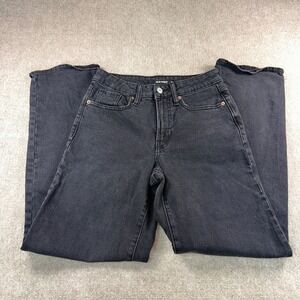 Old Navy OG Loose High Rise Jeans Washed Black Size 0 Relaxed Fit Straight Leg